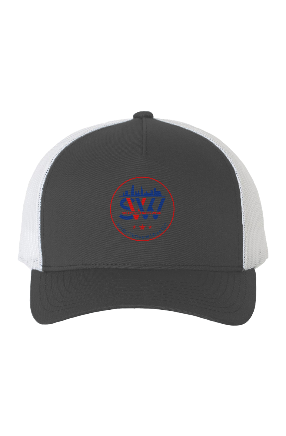White Mesh Five-Panel Retro Trucker Cap
