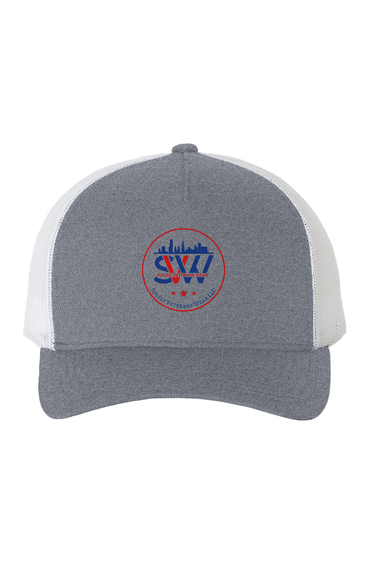 White Mesh Five-Panel Retro Trucker Cap